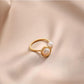 Natural Pearl Winding Ring, Adjustable