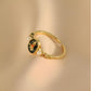 French Retro Pearl Iris Open Ring,Adjustable