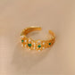 Emerald Lace Crown Pearl Ring,Adjustable