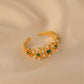 Emerald Lace Crown Pearl Ring,Adjustable