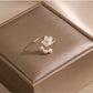 14K Gold Shell Petal Pearl Ring