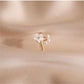 14K Gold Shell Petal Pearl Ring