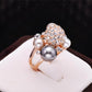 Fashion Personality Pearl Ring,#16.5-#18