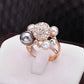 Fashion Personality Pearl Ring,#16.5-#18