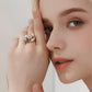 Fashion Personality Pearl Ring,#16.5-#18