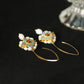 14K Double-sided Enamel Dripping Oil Hand-made Pearl Earrings