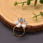 925 Sterling Silver Baroque Pearl Flower Opening Ring,Adjustable