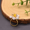 925 Sterling Silver Baroque Pearl Flower Opening Ring,Adjustable