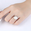 925 Silver 10-10.5mm Freshwater Pearl Ring, Adjustable