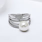 Imitation Pearl Inlaid Ring,#6-#9