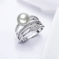 Imitation Pearl Inlaid Ring,#6-#9