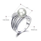 Imitation Pearl Inlaid Ring,#6-#9