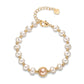 14K Gold Pearl Bracelet,17+5cm