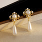 French Palace Style Retro Hollow Geometric Square Earrings