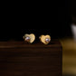 Small and Exquisite 18K Gold-plated Love Pearl Earrings