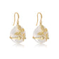 925 Silver Needle Baroque Shaped Pearl Flower Simple Earrings