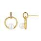 Simple Round Design Beaded Micro-inlaid Zircon Earrings