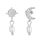 925 Sterling Silver Simple Style Pearl Inlaid Opal Earrings