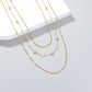 Fashionable and Simple Five-pointed Star Three-layered Clavicle Necklace