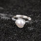 925 Sterling Silver Pearl bud Round Bead Ring,Adjustable