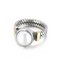 Retro Titanium Steel Pearl Ring for Men and Women,#6-#9