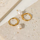 French Retro Style Freshwater Pearl Hoop Earrings