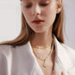 Retro Light Luxury Pearl Double-layer Stacked Clavicle Necklace,40-44cm