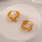 French Retro Matte Circle Pearl Earrings