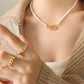 Baroque Oval Freshwater Pearl OT Buckle Pendant Necklace