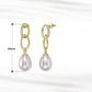 925 Sterling Silver Inlaid Zirconium Natural Freshwater Pearl Earrings