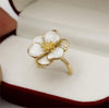 Simple Flower Enamel White Ring,Adjustable