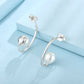 Retro 925 Sterling Silver Freshwater Pearl Earrings,2.2cm,gold&silver