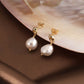 925 Sterling Silver Natural Freshwater Pearl Earrings,2.1cm