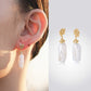 925 Sterling Silver Irregular Freshwater Shaped Beads Long Earrings