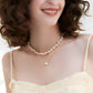 Retro Baroque Natural Pearl Double Layered Necklace,35-48cm