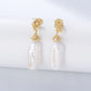 925 Sterling Silver Irregular Freshwater Shaped Beads Long Earrings