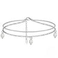 925 Sterling Silver Baroque Pearl Two-layer Chain Anklet