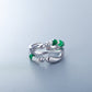 925 Sterling Silver Emerald Pearl Mix and Match Ring, Adjustable