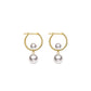 Large C Semicircular Pearl Circle Earrings