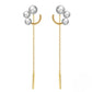 925 Sterling Silver Asymmetrical tassel Natural Baroque Pearl Earrings