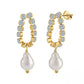 925 Sterling Silver Natural Baroque Pearl Earrings,2.85cm