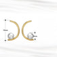 925 Sterling Silver Natural Baroque Pearl Semicircular Earrings