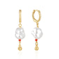 925 Sterling Silver Twist Special-shaped Shell Bead Earrings