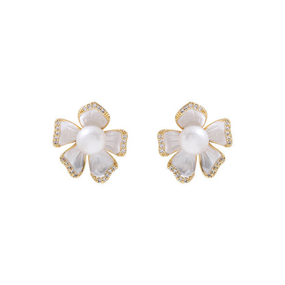 Camellia Pearl Earrings