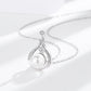 925 Water Drop Inlaid Zircon Pearl Sterling Silver Necklace