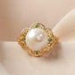 925 Sterling Silver Pearl Ring, Adjustable