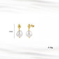 925 Sterling Silver Natural Freshwater Pearl Earrings,2.1cm