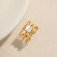 18k Gold Three-layer Square White Shell Multi-layer Ring, Adjustable