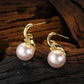 925 Sterling Silver French Geometric Pearl Earrings