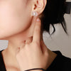 925 Silver Needle Silver Hollow Lotus Leaf Pearl Stud Earrings